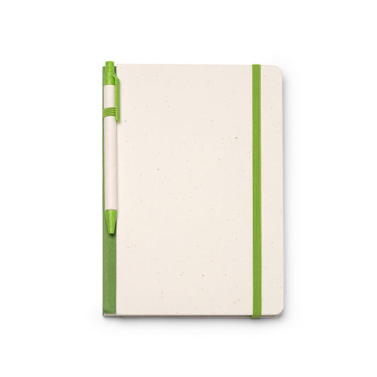 Libretas YORIS en color verde oasis, personalización a medida en Gráficas Hugo