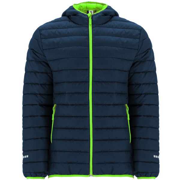 Abrigo NORWAY SPORT en color marino/verde fluor — estampación y bordado de tu diseño