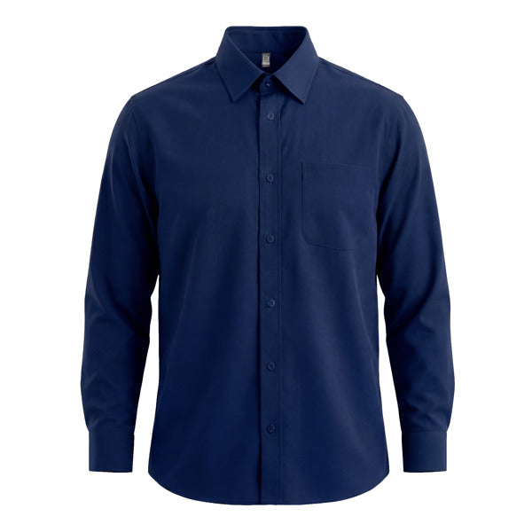 Camisa AIFOS L/S en color marino para personalizar con tu logo, nombre o foto