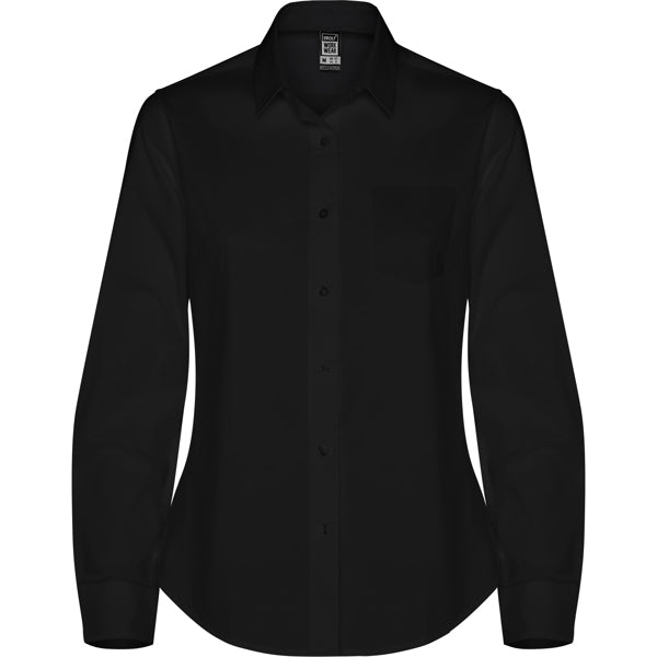 Camisa MOSCU WOMAN en color negro para personalizar con tu logo, nombre o foto