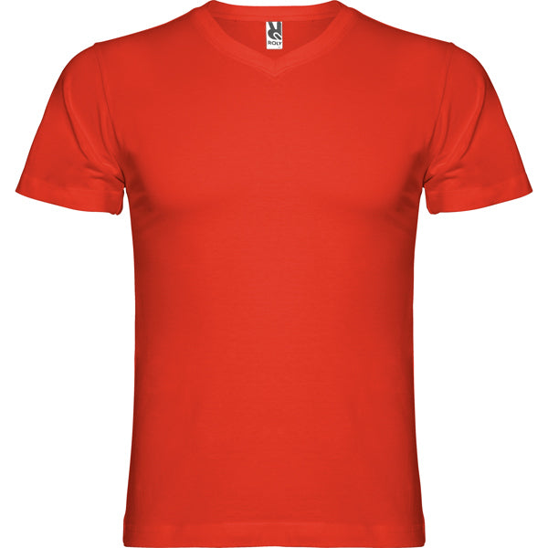 Camiseta manga corta SAMOYEDO en color rojo para personalizar con tu logo, nombre o foto