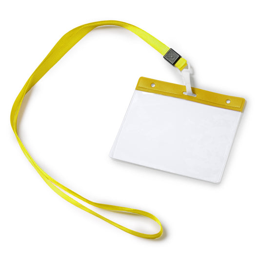 Lanyards POMEL en color amarillo, personalización a medida en Gráficas Hugo