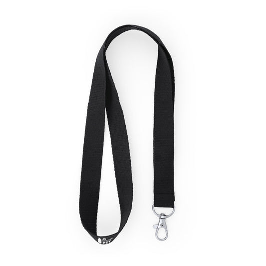 Lanyards ECOHOST en color negro, personalización a medida en Gráficas Hugo
