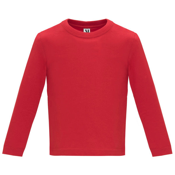 Camiseta manga larga BABY L/S en color rojo para personalizar con tu logo, nombre o foto