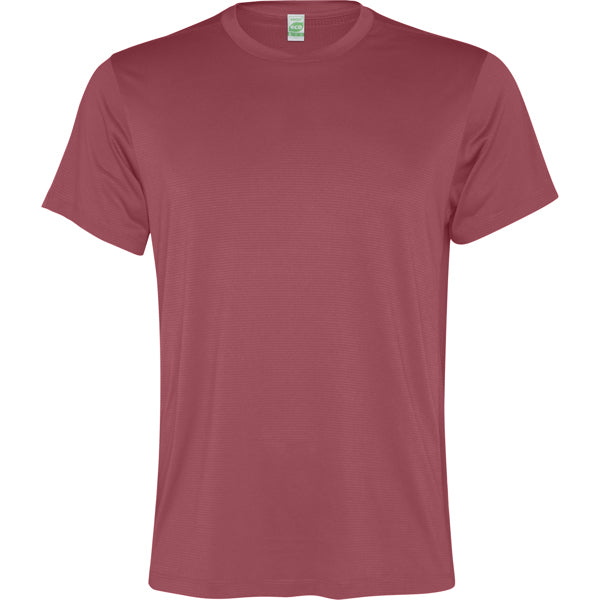 Camiseta técnica SLAM en color rojo baya — estampación y bordado de tu diseño