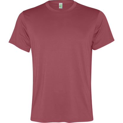 Camiseta técnica SLAM en color rojo baya — estampación y bordado de tu diseño