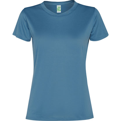 Camiseta técnica SLAM WOMAN en color azul tormenta — estampación y bordado de tu diseño