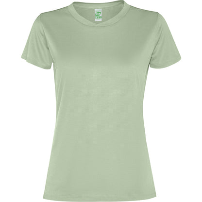 Camiseta técnica SLAM WOMAN en color verde mist para personalizar con tu logo, nombre o foto