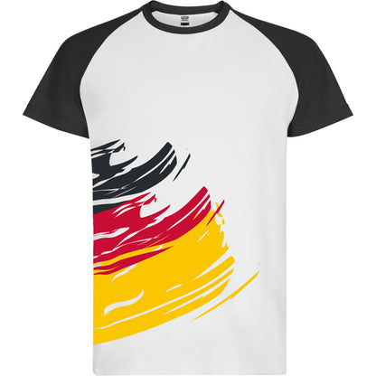 Camiseta técnica FORZA en color bandera alemania — estampación y bordado de tu diseño