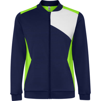 Sudadera LEROS en color lima/marino — estampación y bordado de tu diseño