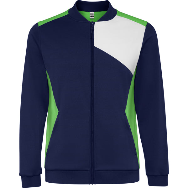 Sudadera LEROS personalizable online — verde helecho/marino, taller en Madrid