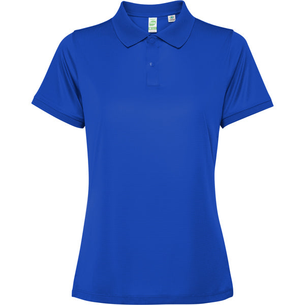 Polo técnico TORMO WOMAN en color royal, personalización a medida en Crea41