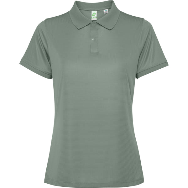 Polo técnico TORMO WOMAN en color verde laurel — estampación y bordado de tu diseño