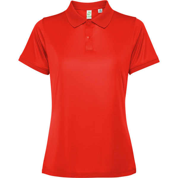 Polo técnico TORMO WOMAN en color rojo — estampación y bordado de tu diseño