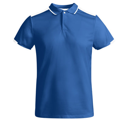 Polo técnico TAMIL en color royal/blanco — estampación y bordado de tu diseño