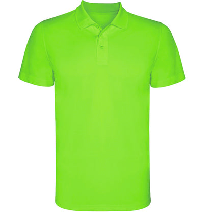 Polo técnico MONZHA en color lima para personalizar con tu logo, nombre o foto
