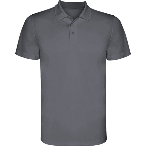 Polo técnico MONZHA en color plomo — estampación y bordado de tu diseño