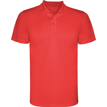 Polo técnico MONZHA en color rojo para personalizar con tu logo, nombre o foto