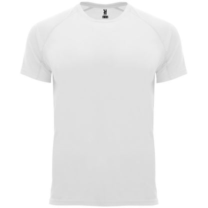 Camiseta técnica BAHRAIN en color blanco — estampación y bordado de tu diseño