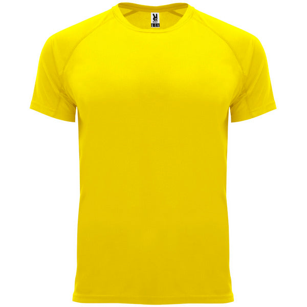 Camiseta técnica BAHRAIN en color amarillo para personalizar con tu logo, nombre o foto