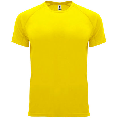 Camiseta técnica BAHRAIN en color amarillo para personalizar con tu logo, nombre o foto