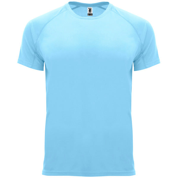 Camiseta técnica BAHRAIN en color celeste — estampación y bordado de tu diseño