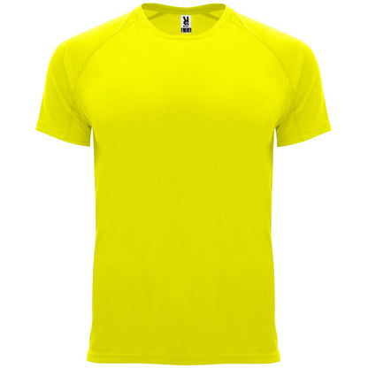 Camiseta técnica BAHRAIN personalizable online — amarillo fluor, taller en Madrid