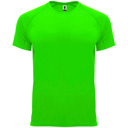 Camiseta técnica BAHRAIN en color verde fluor para personalizar con tu logo, nombre o foto