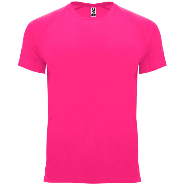 Camiseta técnica BAHRAIN en color rosa fluor para personalizar con tu logo, nombre o foto