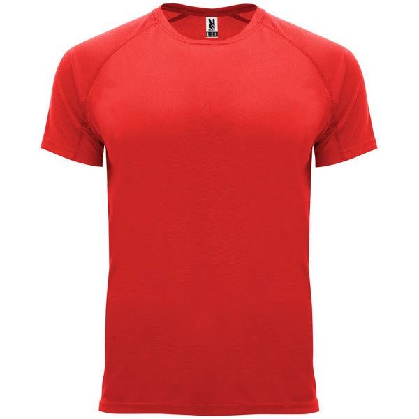 Camiseta técnica BAHRAIN en color rojo — estampación y bordado de tu diseño