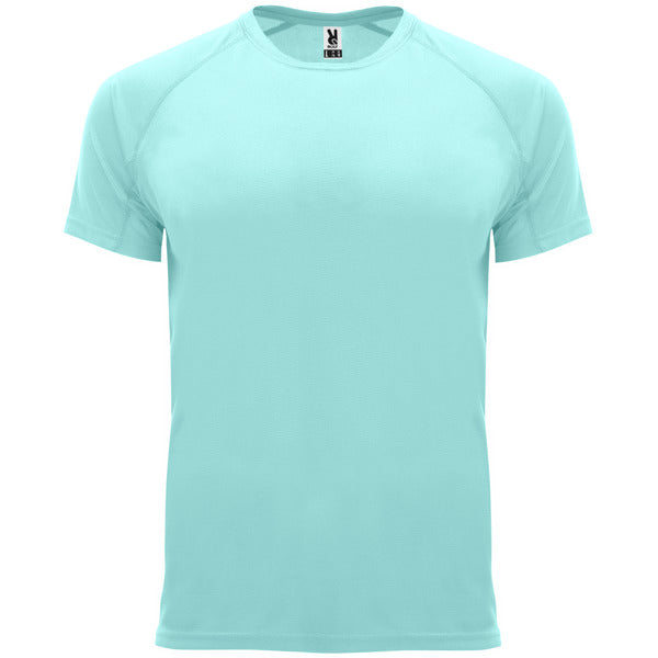 Camiseta técnica BAHRAIN en color verde menta, personalización a medida en Gráficas Hugo