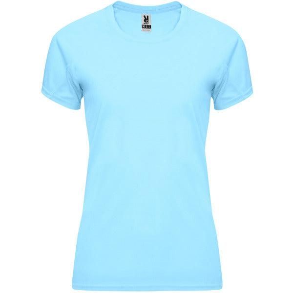 Camiseta técnica BAHRAIN WOMAN en color celeste para personalizar con tu logo, nombre o foto