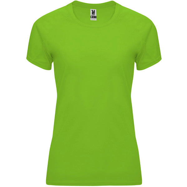 Camiseta técnica BAHRAIN WOMAN en color lima para personalizar con tu logo, nombre o foto