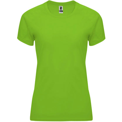 Camiseta técnica BAHRAIN WOMAN en color lima para personalizar con tu logo, nombre o foto