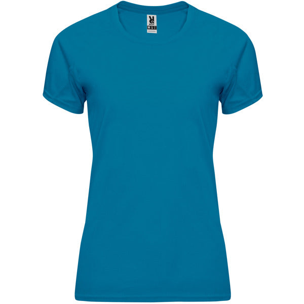 Camiseta técnica BAHRAIN WOMAN en color azul luz de luna para personalizar con tu logo, nombre o foto