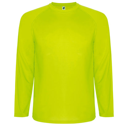 Camiseta MONTECARLO L/S en color amarillo fluor para personalizar con tu logo, nombre o foto