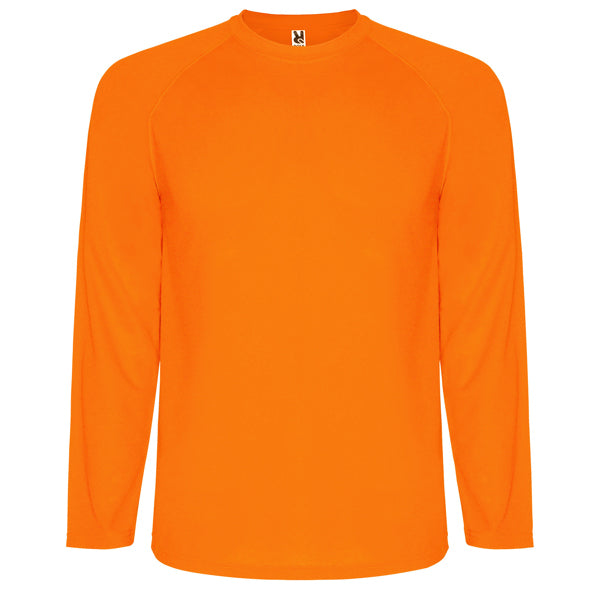 Camiseta MONTECARLO L/S en color naranja fluor, personalización a medida en Crea41