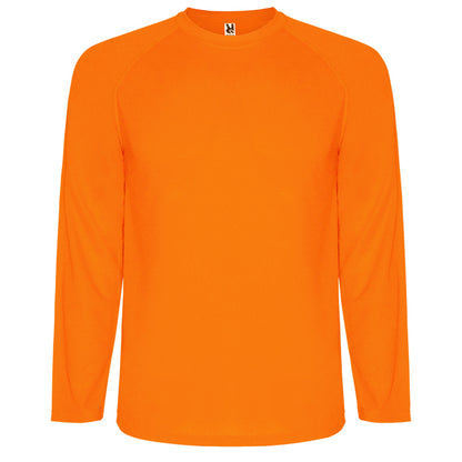 Camiseta MONTECARLO L/S en color naranja fluor, personalización a medida en Crea41