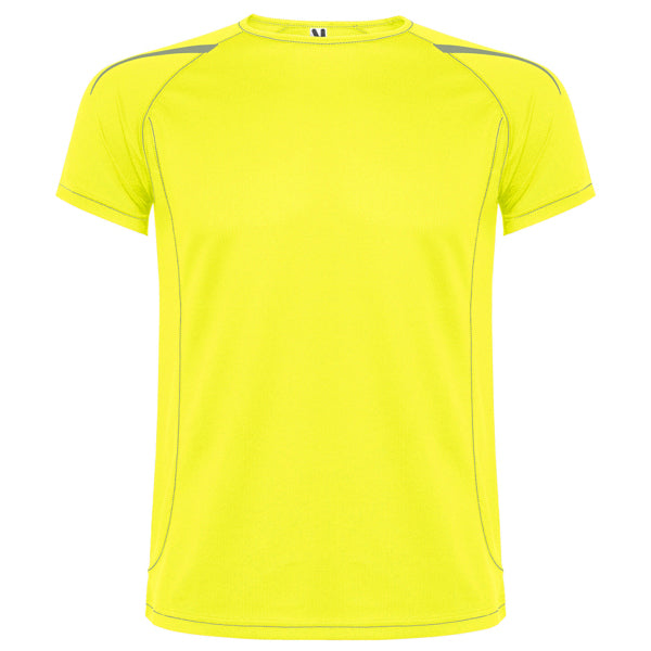 Camiseta técnica SEPANG en color amarillo fluor para personalizar con tu logo, nombre o foto