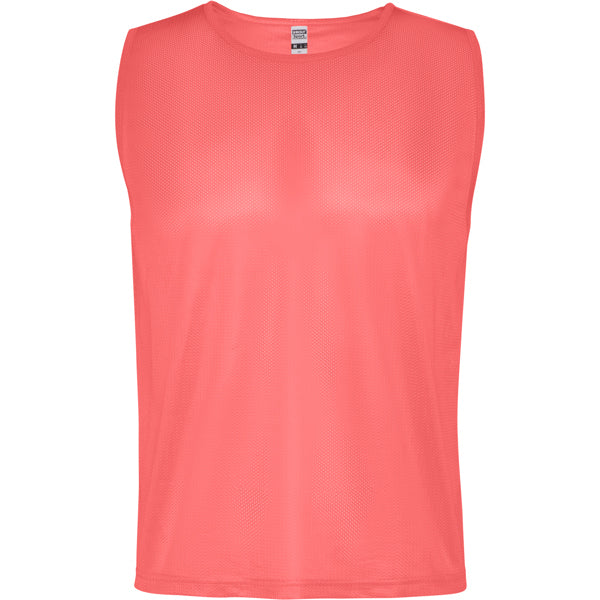 Peto Deportivo ROMA en color coral fluor — estampación y bordado de tu diseño