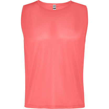 Peto Deportivo ROMA en color coral fluor — estampación y bordado de tu diseño