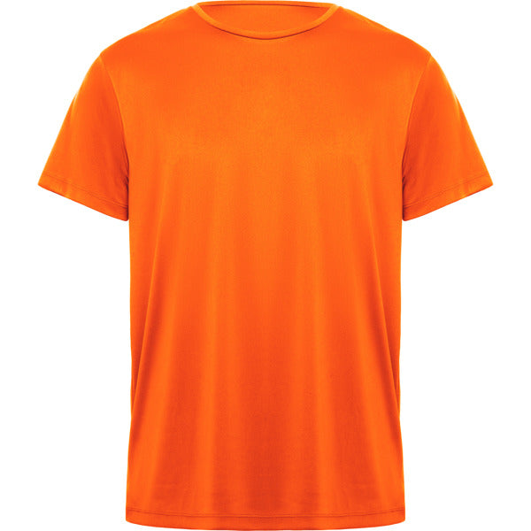 Camiseta técnica DAYTONA en color naranja fluor, personalización a medida en Crea41