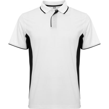 Polo técnico MONTMELO en color blanco/negro para personalizar con tu logo, nombre o foto