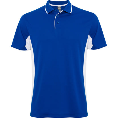 Polo técnico MONTMELO personalizable online — royal/blanco, taller en Madrid