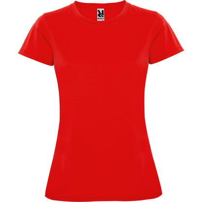 Camiseta técnica MONTECARLO WOMAN en color rojo para personalizar con tu logo, nombre o foto