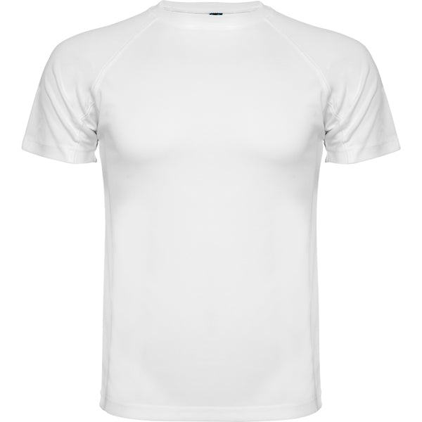 Camiseta técnica MONTECARLO en color blanco, personalización a medida en Crea41