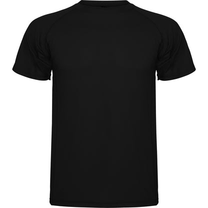 Camiseta técnica MONTECARLO en color negro — estampación y bordado de tu diseño