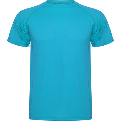 Camiseta técnica MONTECARLO en color turquesa, personalización a medida en Crea41