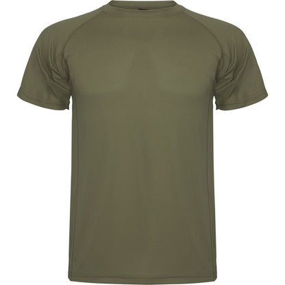 Camiseta técnica MONTECARLO en color verde militar — estampación y bordado de tu diseño