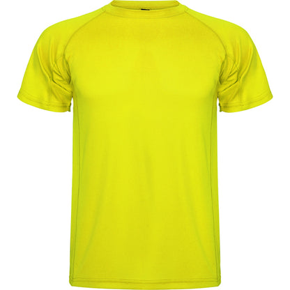 Camiseta técnica MONTECARLO en color amarillo fluor para personalizar con tu logo, nombre o foto